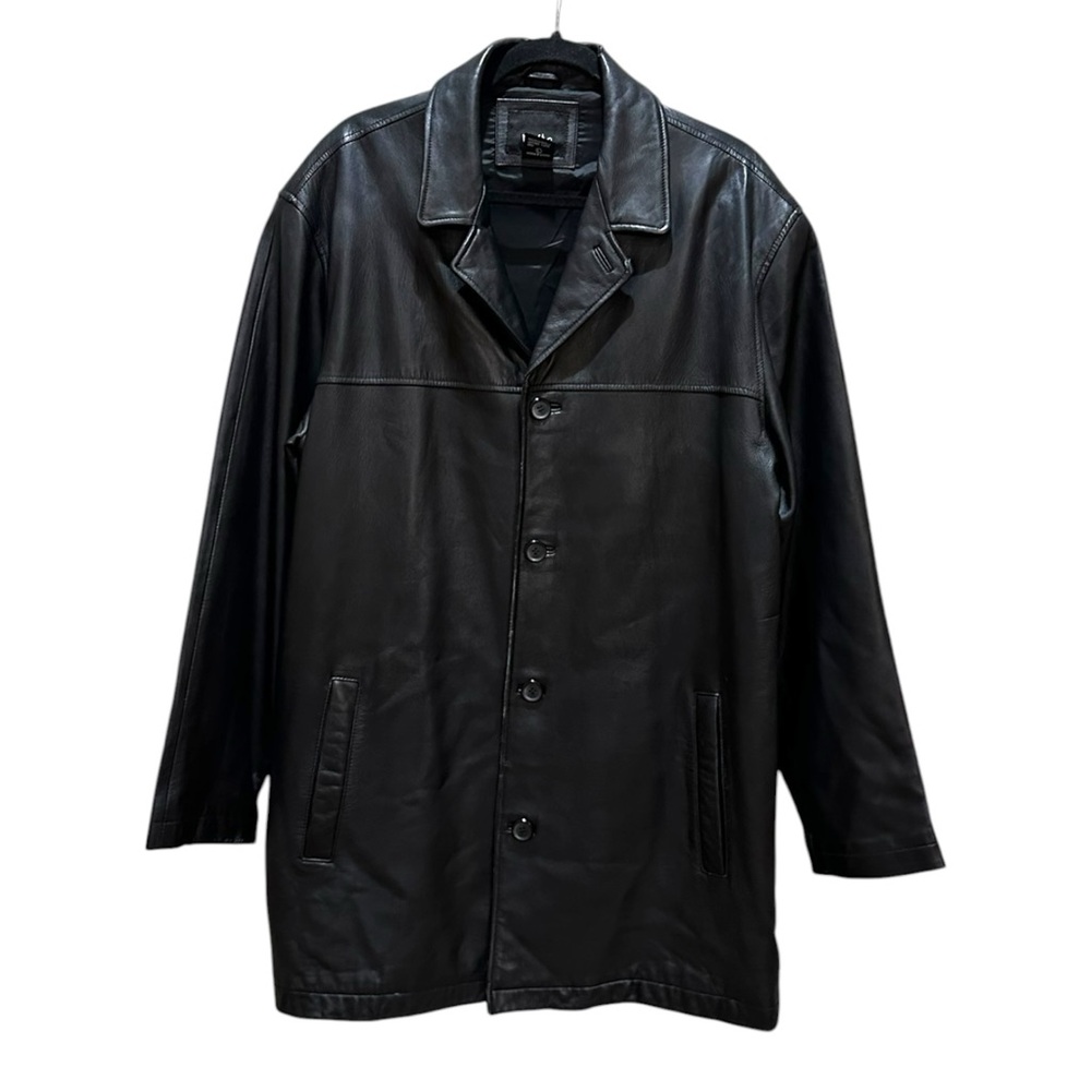 Vintage Y2K Target Genuine Black Leather Trench Coat